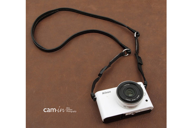 CAM-IN 2841  LÆDER REM SORT  (9MM)