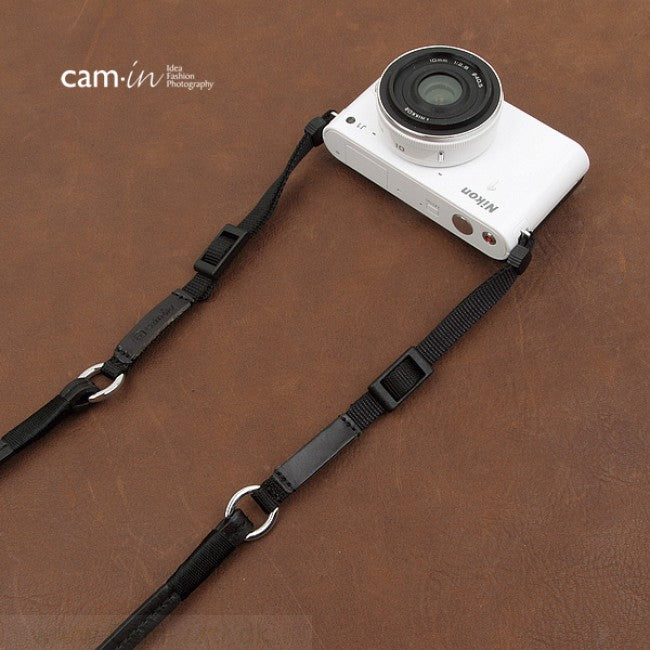 CAM-IN 2841  LÆDER REM SORT  (9MM)